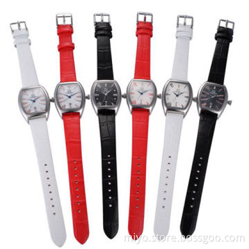 QA Watch with Stainless Steel and Leather Strap, Unique, Novelty Item, Wholesale, OEM/ODM Welcomed